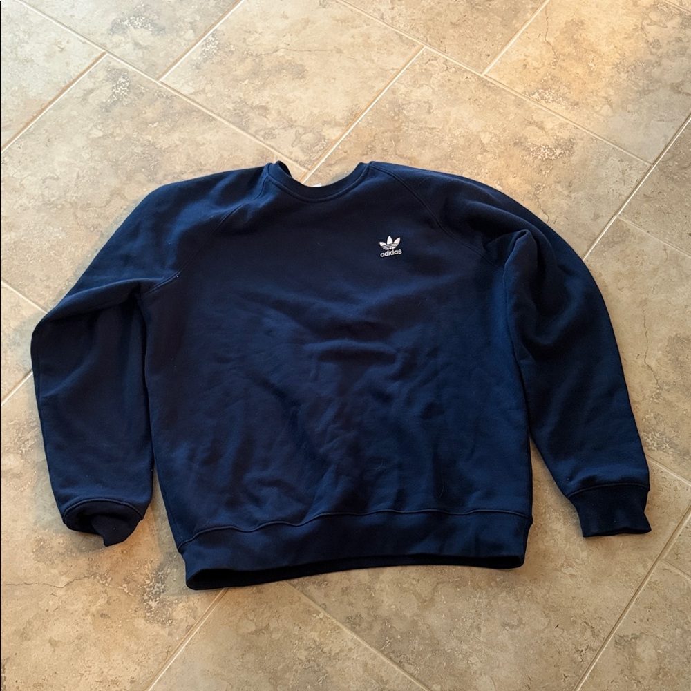 Adidas Men's Dark Blue Crewneck Sweater